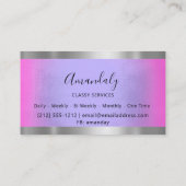 Berufliches Silver Gray Gerahmt Elegant Rosa Blau Visitenkarte (Rückseite)