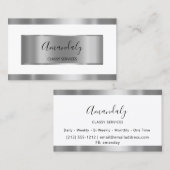 Berufliches Silver Gray Gerahmt Elegant Weiß Visitenkarte (Vorne/Hinten)