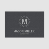 Berufliches Silver-ID313 für Array und Line-Monogr Namensschild (Vorderseite)