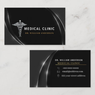 Berufliches Silver Medical Doctor Clinic Logo Visitenkarte