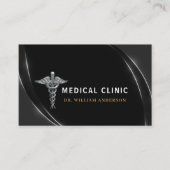 Berufliches Silver Medical Doctor Clinic Logo Visitenkarte (Vorderseite)