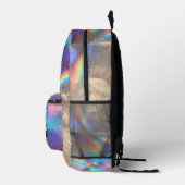 Berufliches Silver Rainbow Holograph Glam Logo Bedruckter Rucksack (Rechts)
