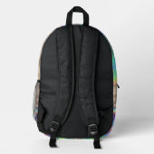 Berufliches Silver Rainbow Holograph Glam Logo Bedruckter Rucksack (Rückseite)