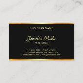 Berufliches Skript für Schwarz und Gold Template Visitenkarte (Rückseite)