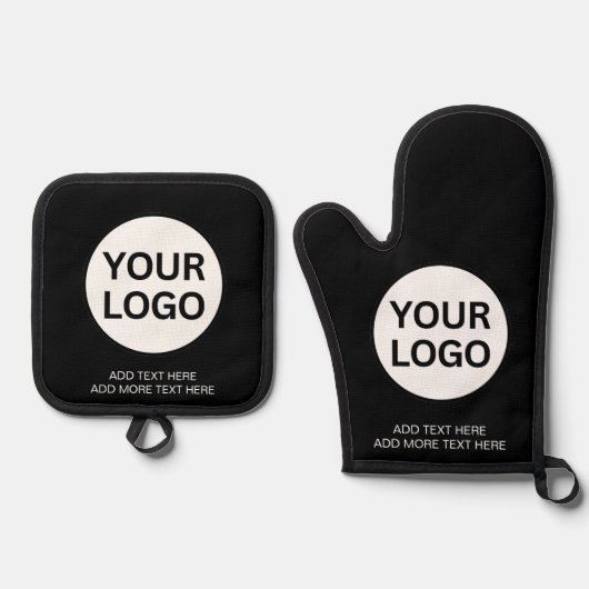 Berufliches Slogan für kundenspezifisches Firmenlo Ofenhandschuh & Topflappen-Set (Vorderseite)
