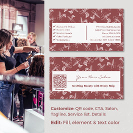 Berufliches Smoky Topaz & Pink Haar Salon Visitenkarte
