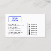 Berufliches Social Media-Symbol hinzufügen Visitenkarte (Vorderseite)