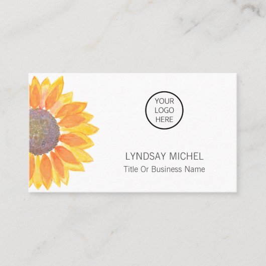 Berufliches Sonnenblumenlogo Visitenkarte (Vorderseite)