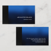 Berufliches stilvolles Blue Dark Gray Modernes Ele Visitenkarte (Vorne/Hinten)