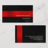 Berufliches, stilvolles Rotes Dunkles Gray Moderne Visitenkarte (Vorne/Hinten)