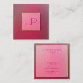 Berufliches strukturiertes Monogramm Quadratische Visitenkarte (Vorne/Hinten)