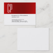 Berufliches, stylisches Chubby Red White Monogram Visitenkarte (Vorne/Hinten)