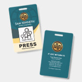 Berufliches Stylisches Global Wave Press Foto Ausweis (Vorder- & Rückseite)