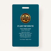 Berufliches Stylisches Global Wave Press Foto Ausweis (Rückseite)