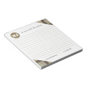 Berufliches stylisches Monogram Script Tartan Line Notizblock (angewinkelt)