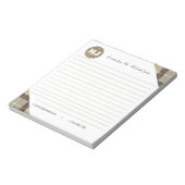 Berufliches stylisches Monogram Script Tartan Line Notizblock (Rotiert)