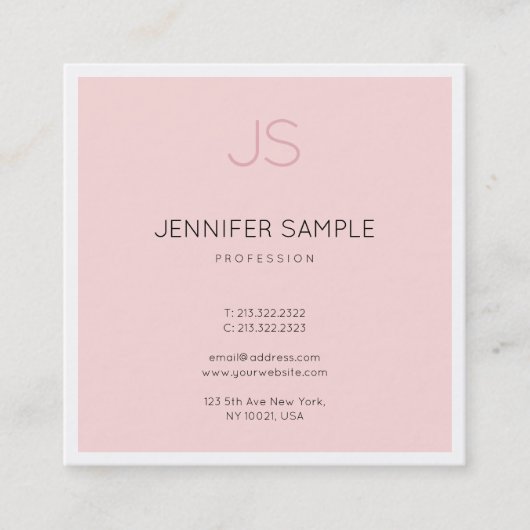 Berufliches, stylisches Monogram Sleek Design Luxu Quadratische Visitenkarte (Vorderseite)