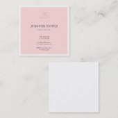 Berufliches, stylisches Monogram Sleek Design Luxu Quadratische Visitenkarte (Vorne/Hinten)