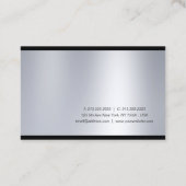 Berufliches, stylisches Script Glam Silver Modern Visitenkarte (Rückseite)