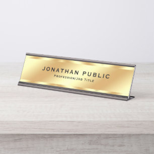 Berufliches Template Glam Gold Schreibtischnamensplakette