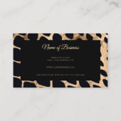 Berufliches Tierdruckbild Schwarz und Kupfer Visitenkarte (Rückseite)