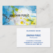 Berufliches Trendblau gelb Moderne Abstrakt Visitenkarte (Vorne/Hinten)