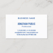 Berufliches Trendblau gelb Moderne Abstrakt Visitenkarte (Rückseite)