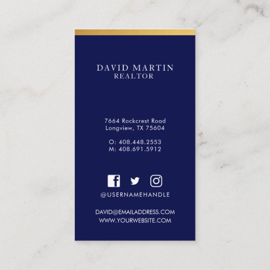 Berufliches und minimales Real Anwesen Agent Foto Visitenkarte (Rückseite)