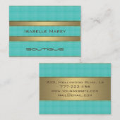Berufliches und modernes türkisfarbenes Gold Visitenkarte (Vorne/Hinten)
