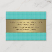 Berufliches und modernes türkisfarbenes Gold Visitenkarte (Rückseite)