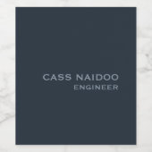 Berufliches Unternehmen auf blauer Basis Weinetikett (Einzelnes Label)