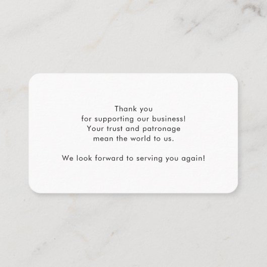 Berufliches Unternehmen dank Karte (Rückseite)