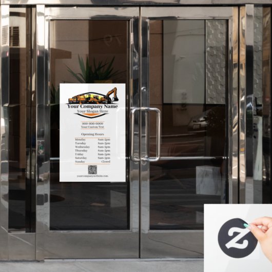 Berufliches Unternehmen für den Bau von Schweranla Fensteraufkleber (Büro Tür)