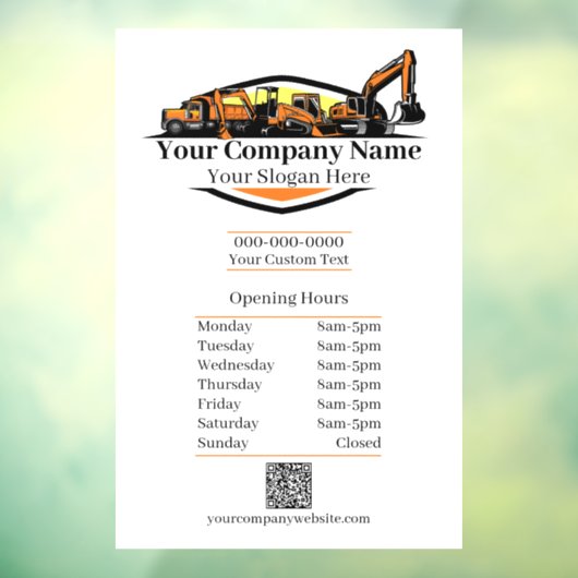 Berufliches Unternehmen für den Bau von Schweranla Fensteraufkleber (Blatt 3)