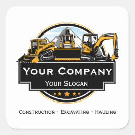 Berufliches Unternehmen für den Bau von Schweranla Quadratischer Aufkleber