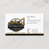 Berufliches Unternehmen für den Bau von Schweranla Visitenkarte (Vorderseite)