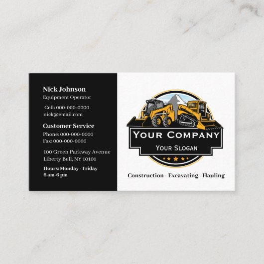 Berufliches Unternehmen für den Bau von Schweranla Visitenkarte (Vorderseite)