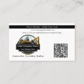 Berufliches Unternehmen für den Bau von Schweranla Visitenkarte (Rückseite)