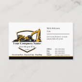 Berufliches Unternehmen für den Bau von Schweranla Visitenkarte (Vorderseite)