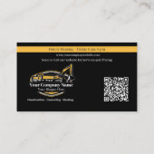 Berufliches Unternehmen für den Bau von Schweranla Visitenkarte (Rückseite)