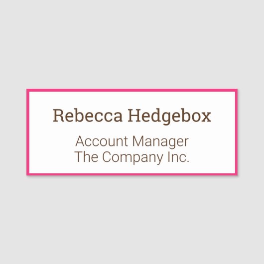 Berufliches Unternehmen für kundenspezifische Mita Namensschild (Vorderseite)