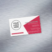 Berufliches Unternehmen mit roter formaler QR Magnetische Visitenkarte (Beispiel)