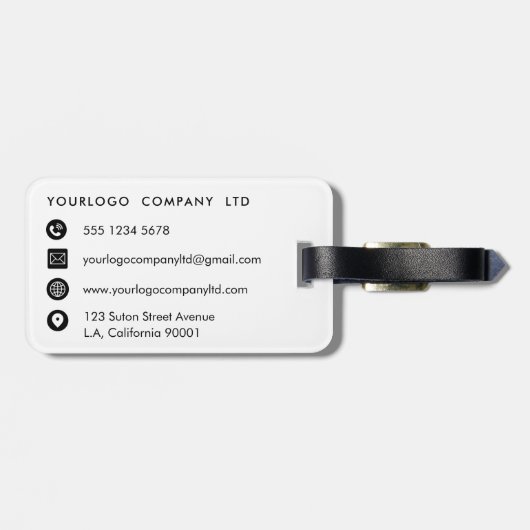 Berufliches Unternehmen Schwarze Logos Gepäckanhänger (Rückseite horizontal)