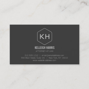 Berufliches Vintag-Grau-Monogramm-Logo Visitenkarte