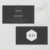 Berufliches Vintag-Grau-Monogramm-Logo Visitenkarte (Vorne/Hinten)