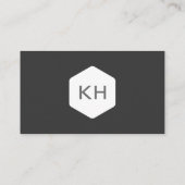 Berufliches Vintag-Grau-Monogramm-Logo Visitenkarte (Rückseite)