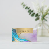 Berufliches Violet Blue Marble Rabattkarte (Stehend Vorderseite)