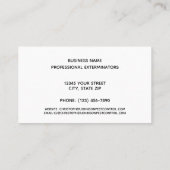 Berufliches Visitenkarte (Rückseite)