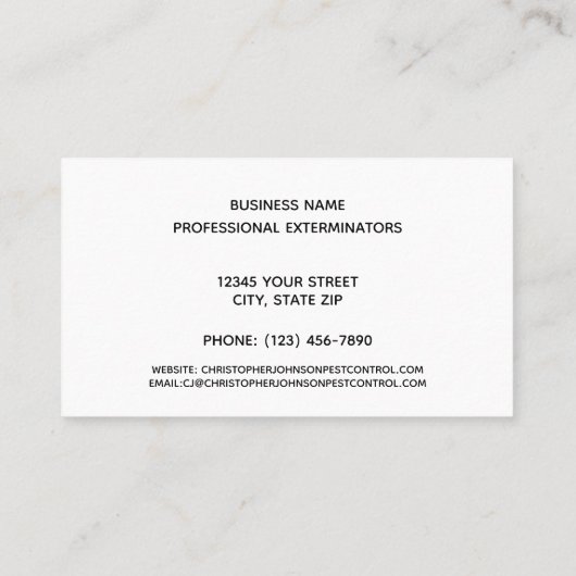 Berufliches Visitenkarte (Rückseite)