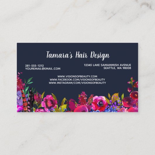 Berufliches Visitenkarte (Rückseite)